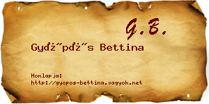 Gyöpös Bettina névjegykártya